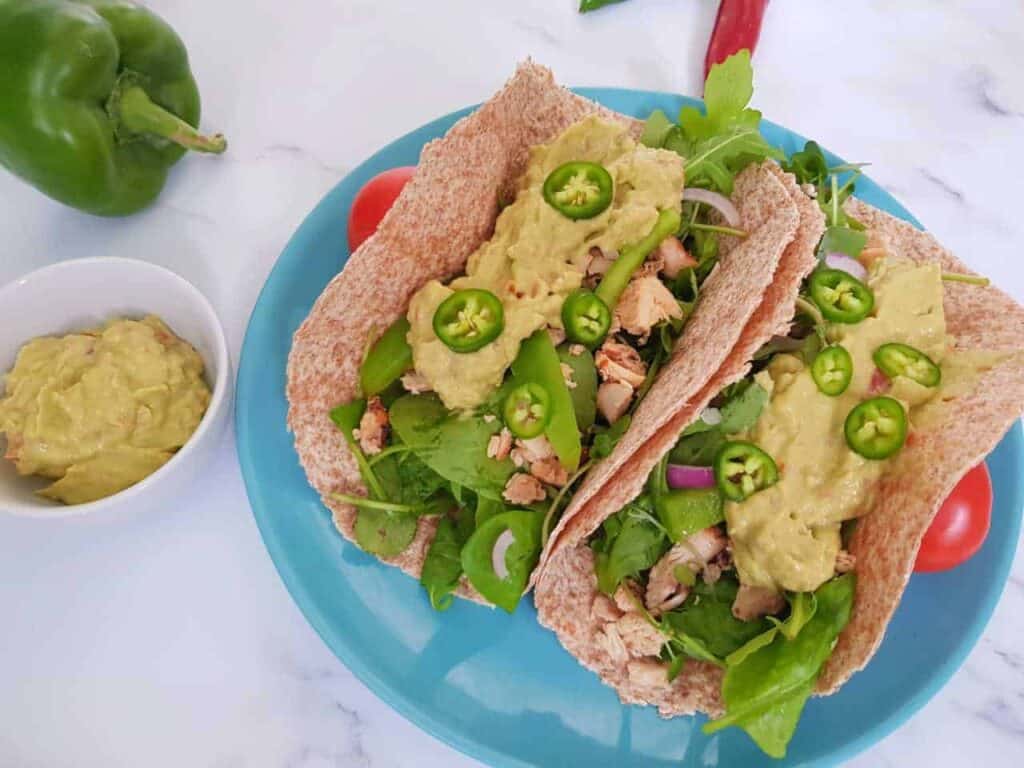 Slow cooker Pulled chicken thigh tacos Hint of Healthy