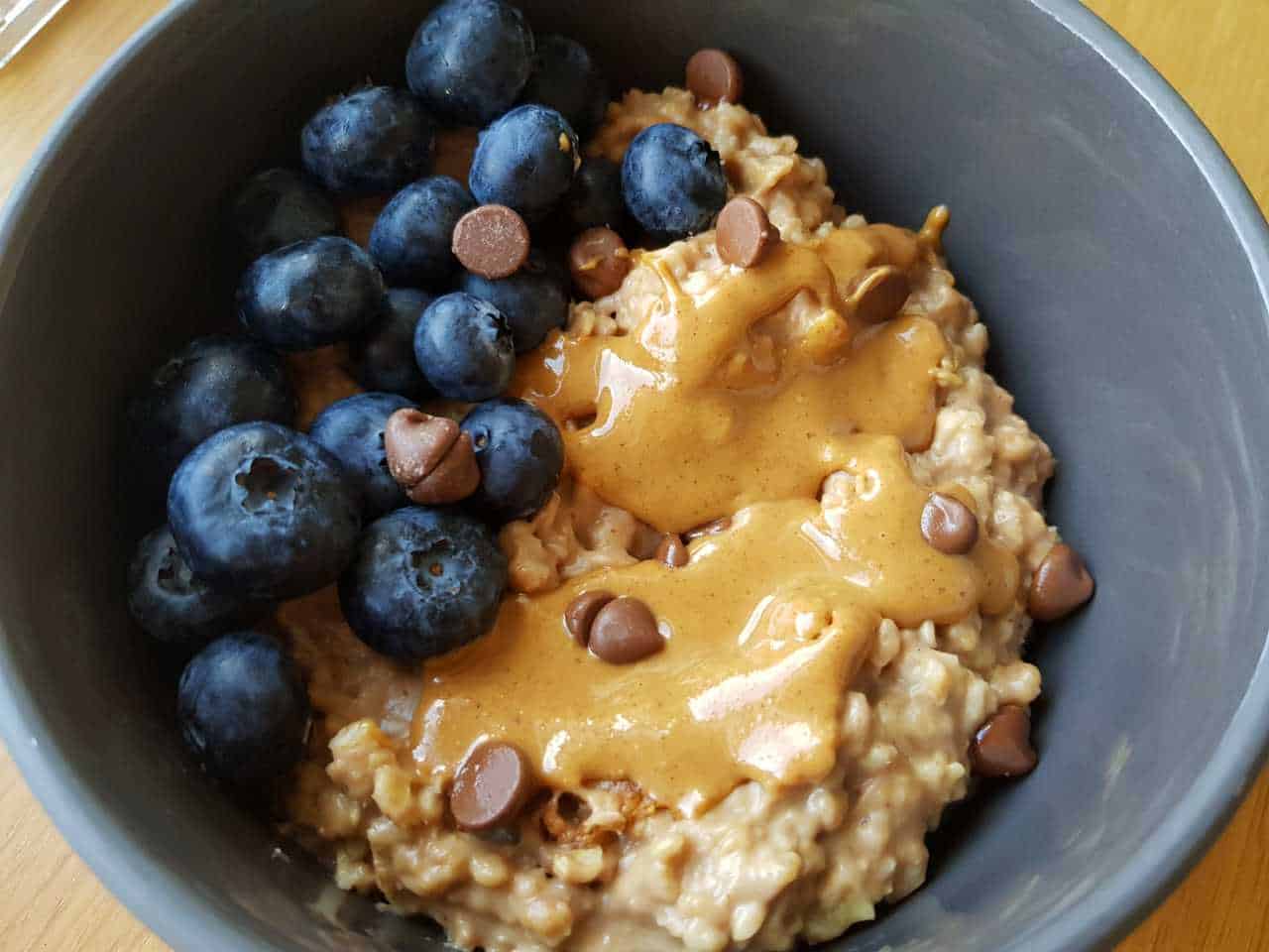 Chocolate peanut butter oatmeal porridge