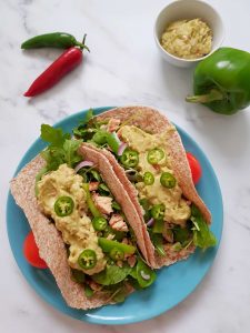 Pulled chicken thigh tacos
