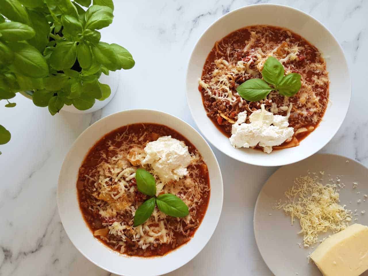 Slow cooker lasagna soup