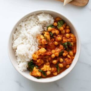 Chickpea and Halloumi Curry.