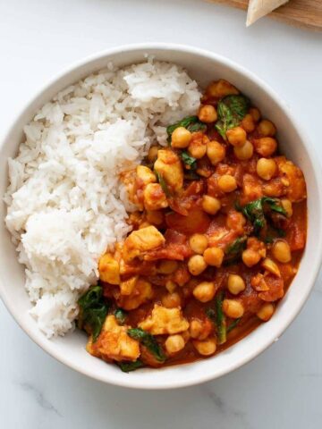 Chickpea and Halloumi Curry.