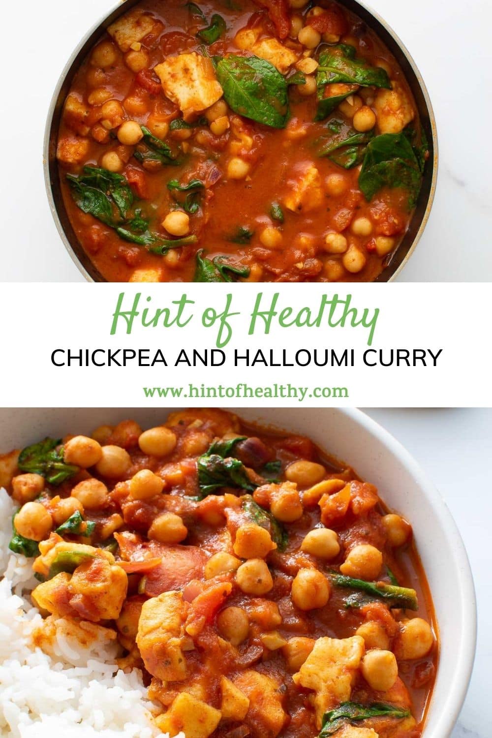 Chickpea and Halloumi Curry (Easy 15 Minute Dinner) Hint of Healthy