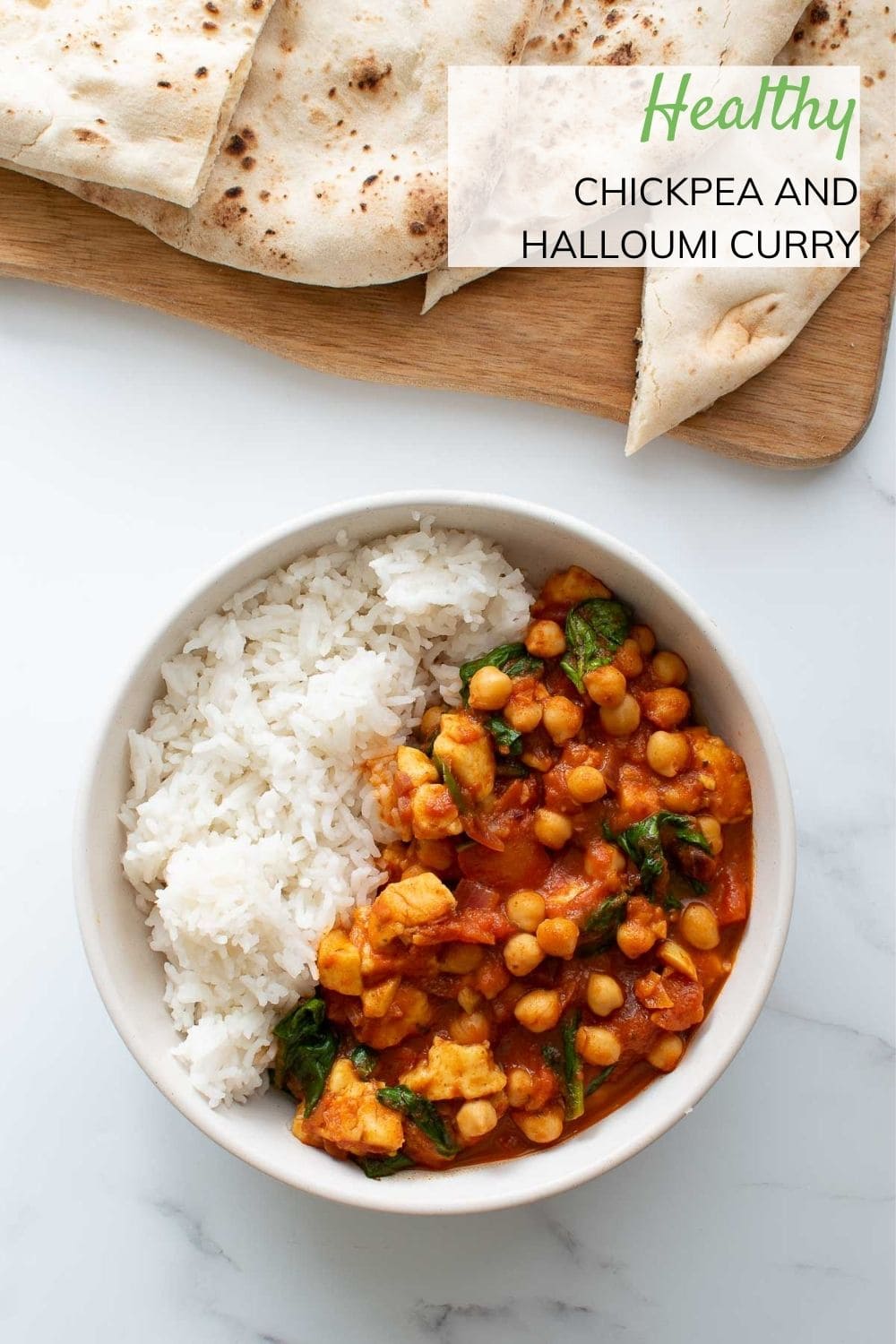 Chickpea and Halloumi Curry (Easy 15 Minute Dinner) Hint of Healthy
