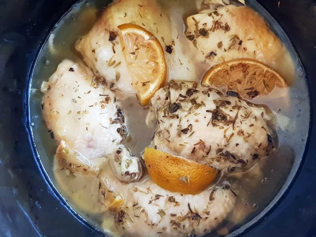 Slow cooker lemon chicken