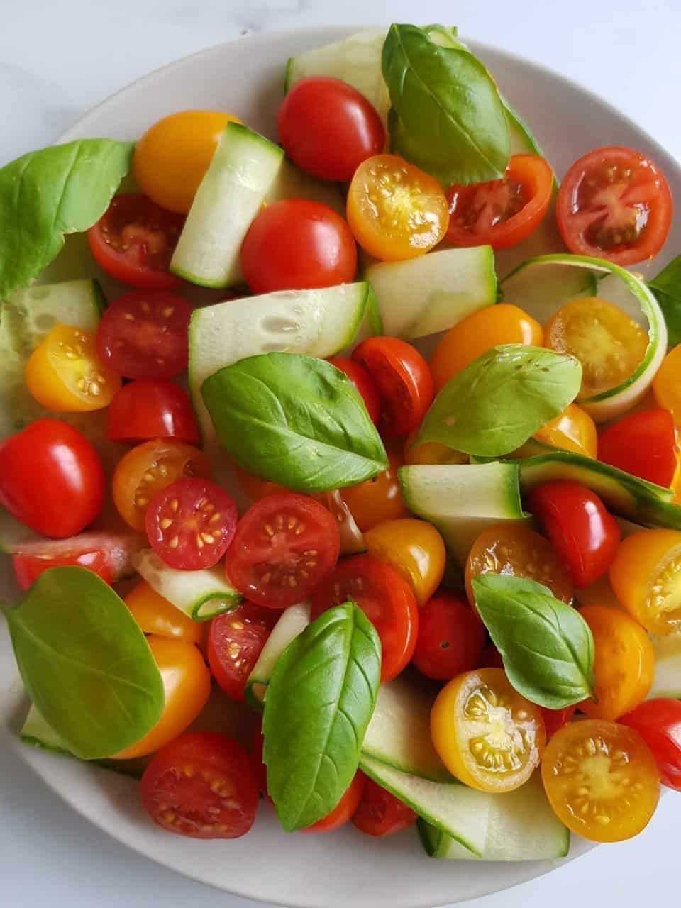 Tomato and cucumber salad