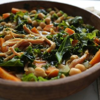 kale and chickpea soup with ham