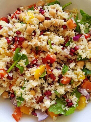 couscous salad with pomegranate.