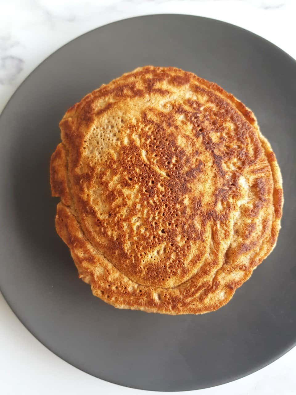 Gingerbread pancakes on a plate.