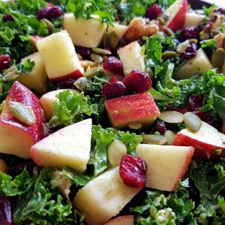 Kale salad with apples and cranberries