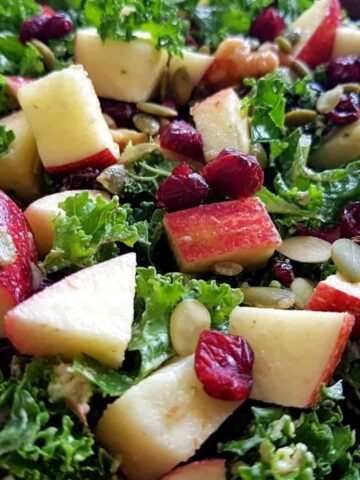 Kale salad with apples and cranberries