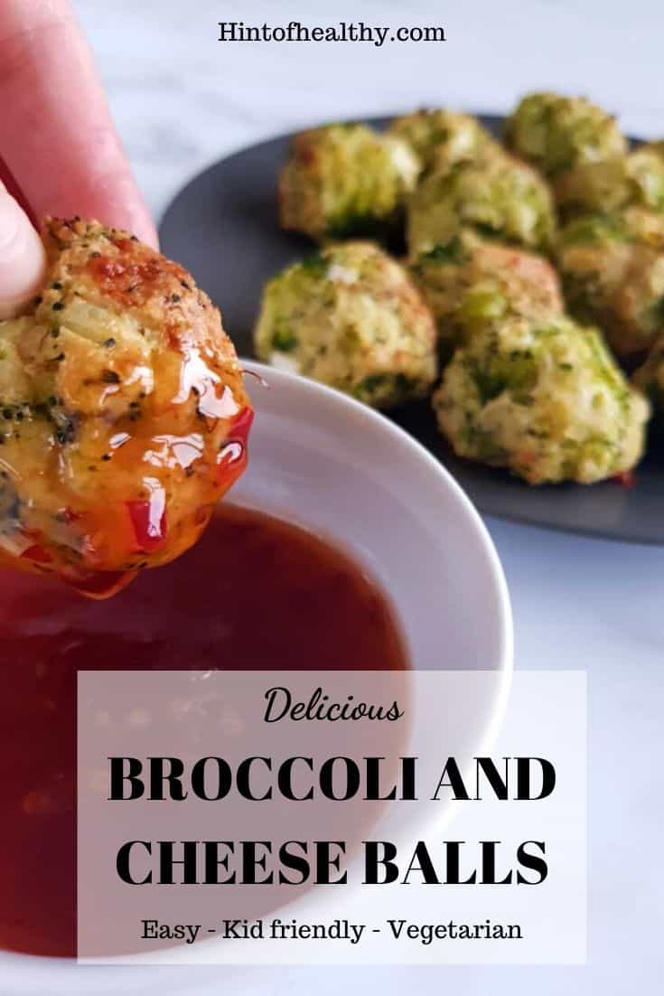 Broccoli and cheese balls Pinterest image.