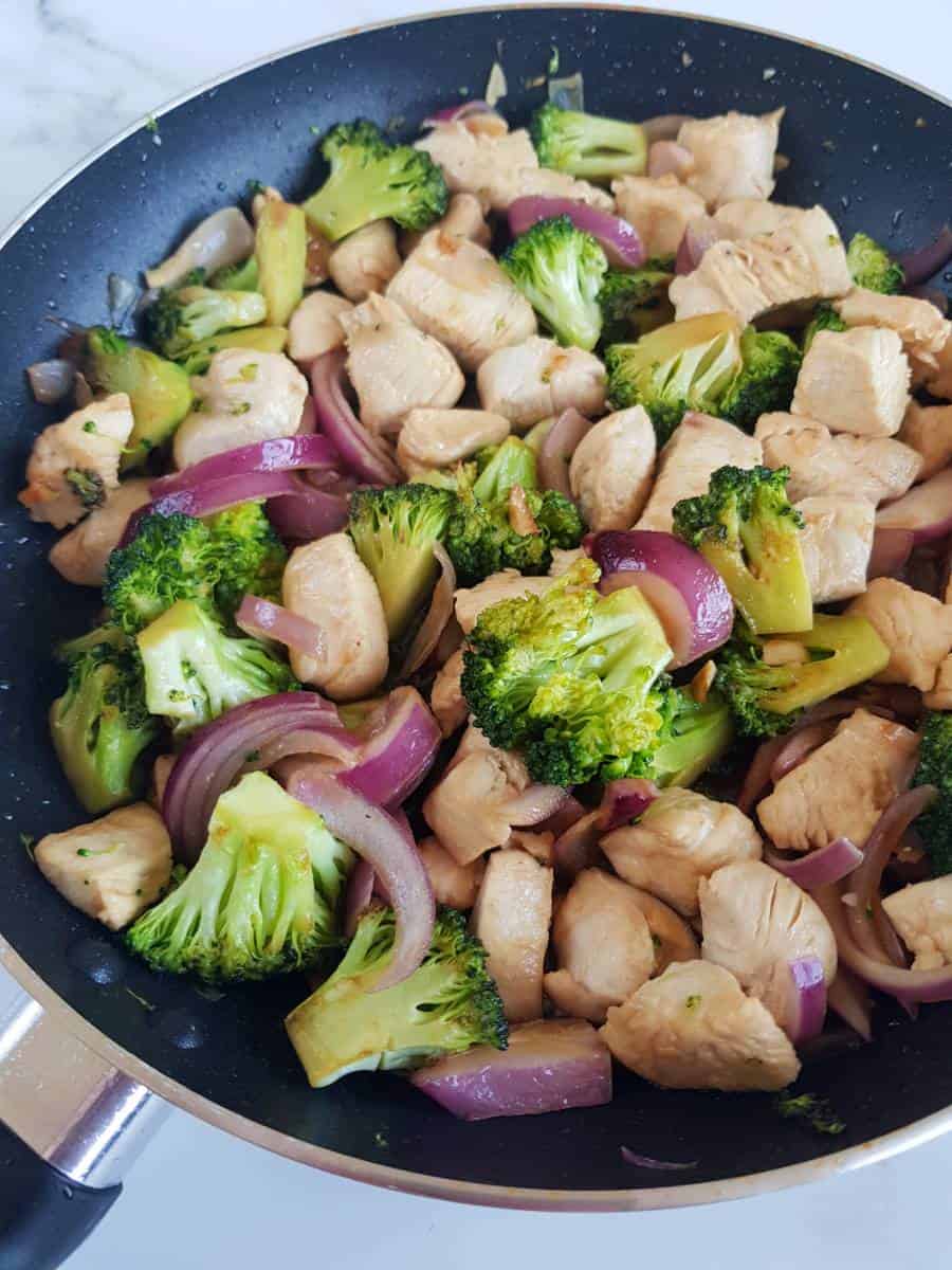 Broccoli chicken stir fry.