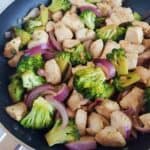 Chicken and broccoli stir fry.