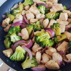 Chicken and broccoli stir fry.