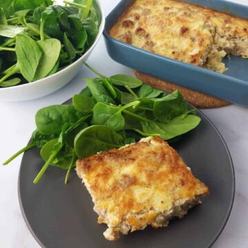 casserole with egg and sausage.