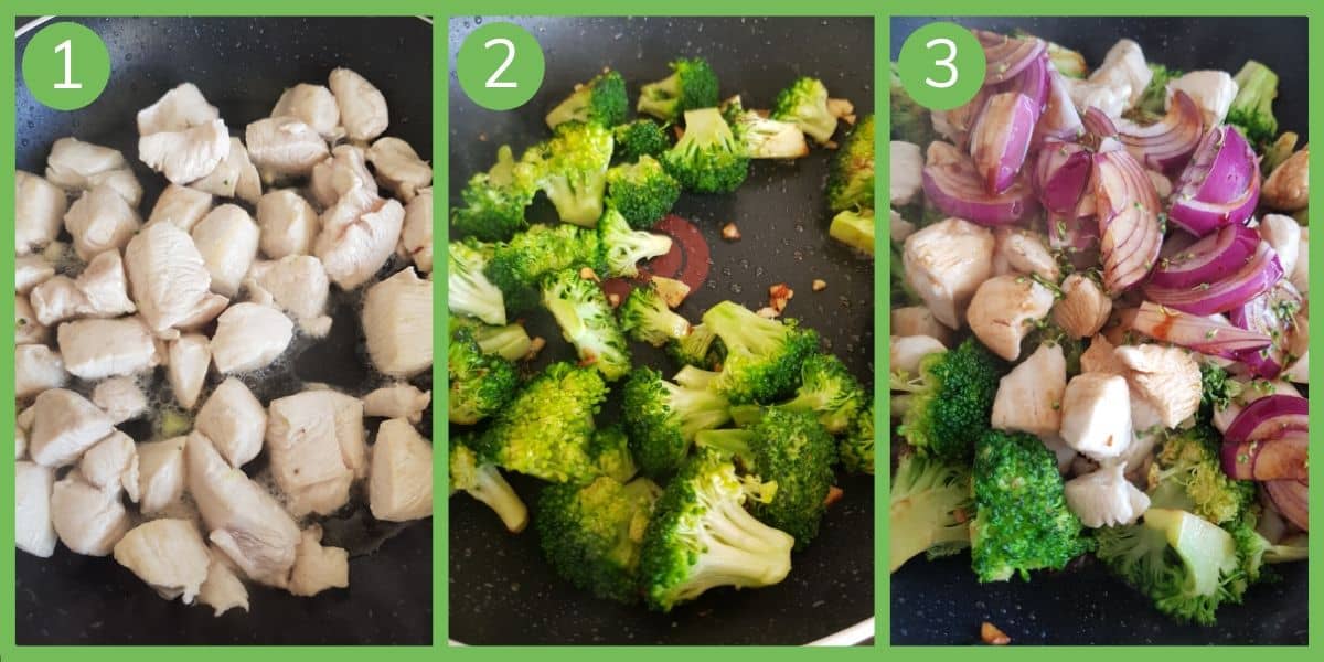 Step by step how to make chicken and broccoli stir fry.