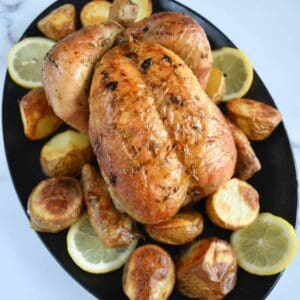 Lemon roast chicken.