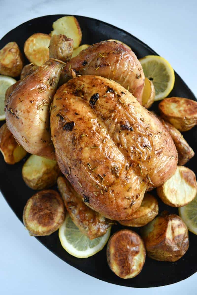 Lemon rosemary roast chicken.