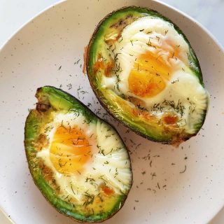 eggs in avocados.