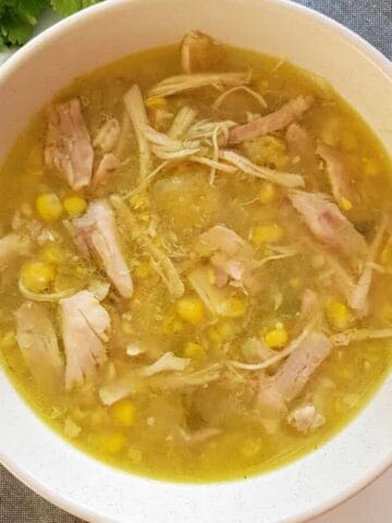soup with corn and chicken.