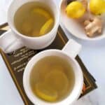 hot tea with lemon and ginger.