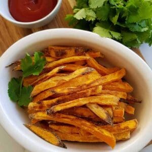 crispy baked sweet potato fries.