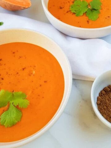 sweet potato red pepper soup.