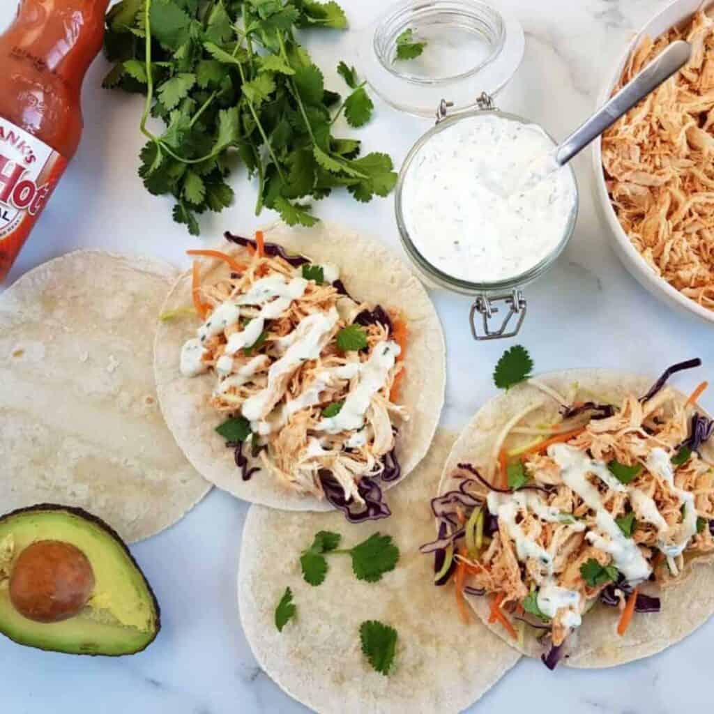 Healthy Buffalo Chicken Tacos (With Ranch!) Hint of Healthy