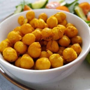 roasted chickpeas with turmeric.