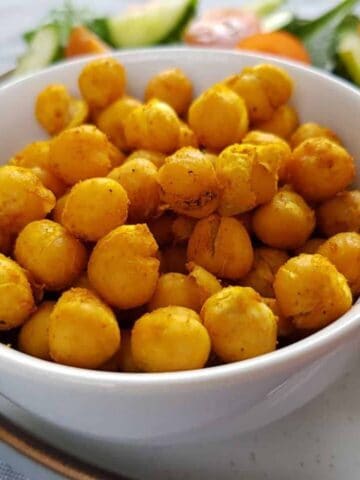 roasted chickpeas with turmeric.