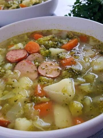 smoked sausage and veggie soup.