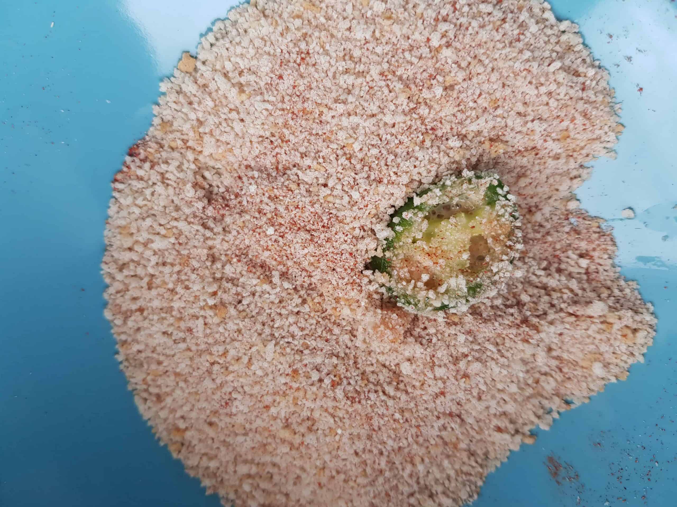 Jalapeno dipped in breadcrumbs.