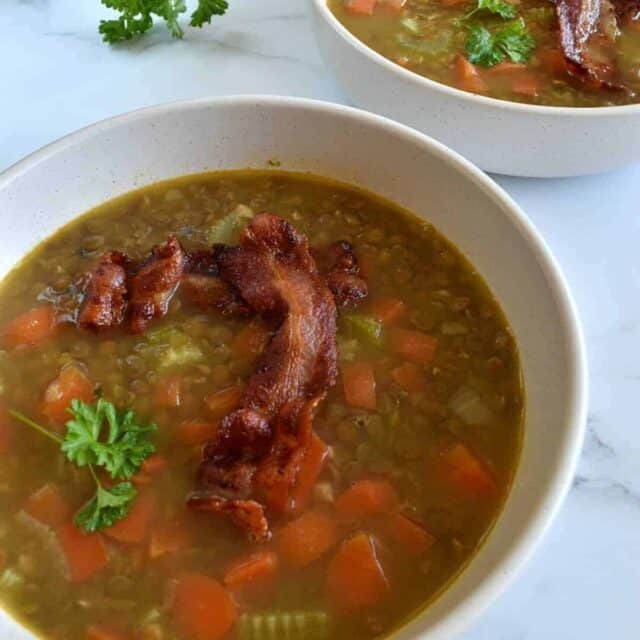Hearty Bacon and Lentil Soup Hint of Healthy