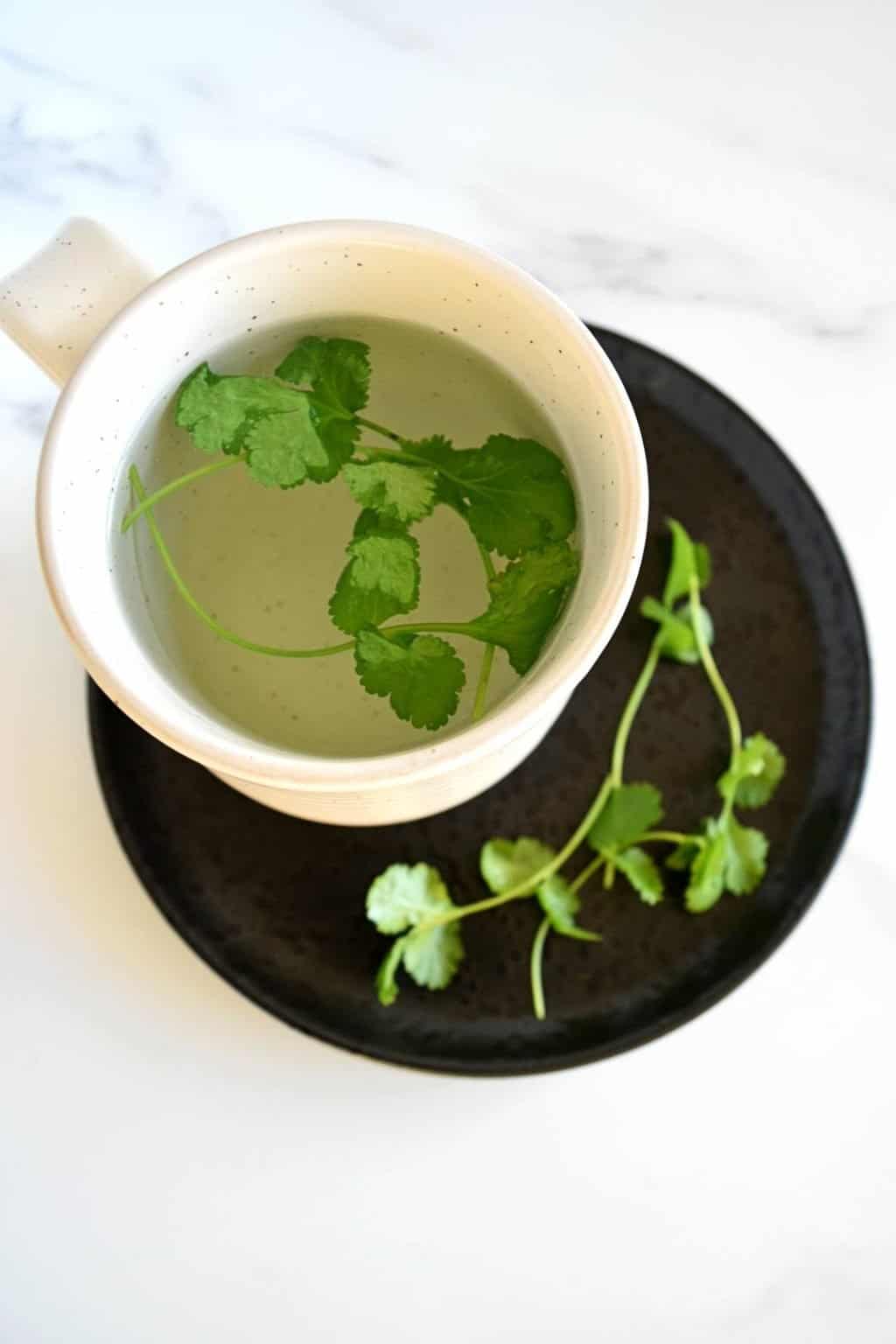 Cilantro Tea {Easy & Refreshing Drink} Hint of Healthy