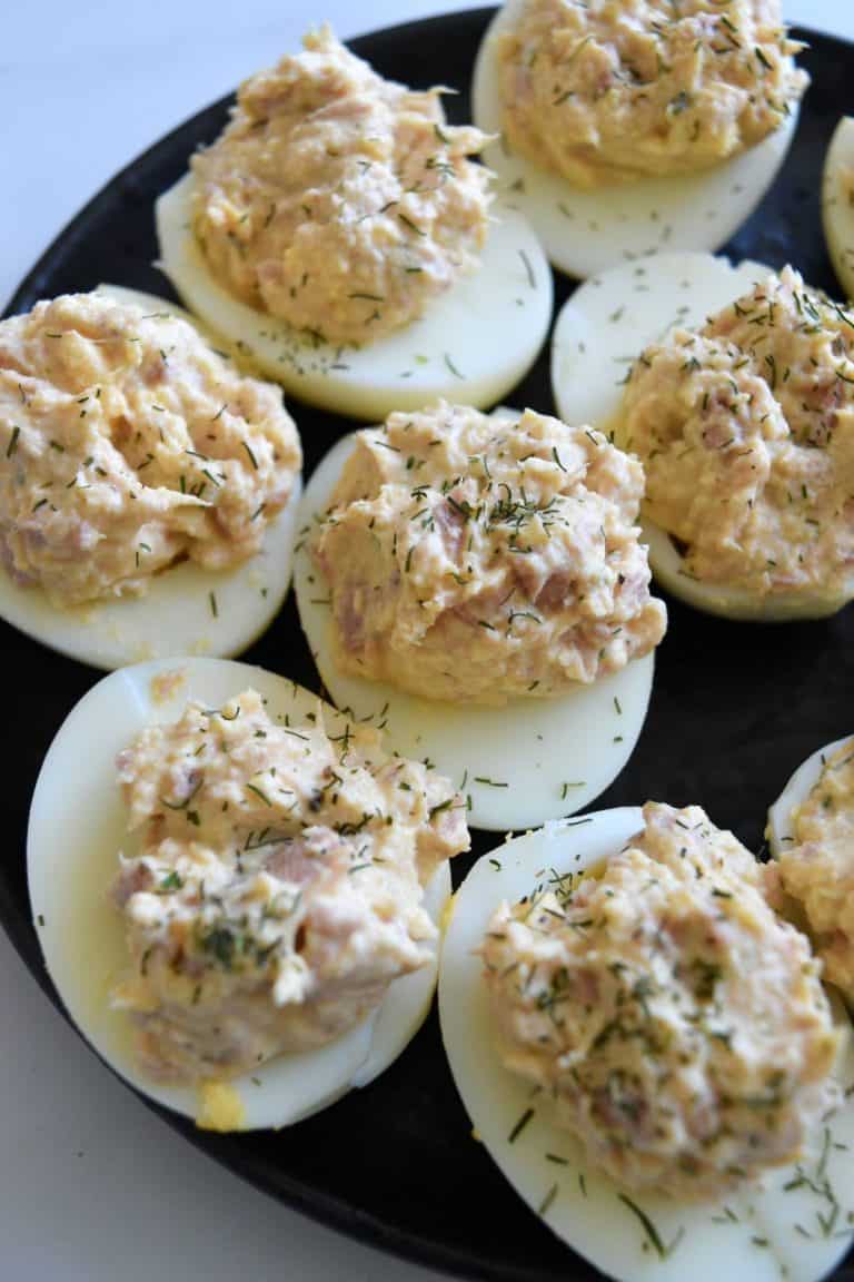 Deviled Eggs with Tuna {Easy & Quick Recipe} Hint of Healthy