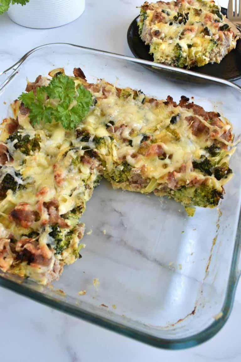 Easy Broccoli Sausage Casserole {Breakfast Casserole} Hint of Healthy