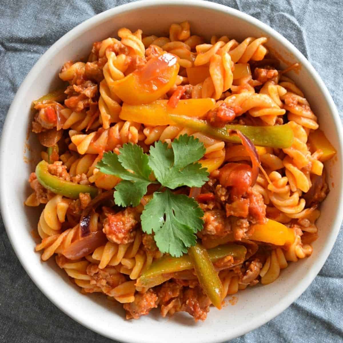 Spicy Sausage Pasta Easy & Delicious - Hint of Healthy