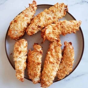 Fried chicken on a plate.