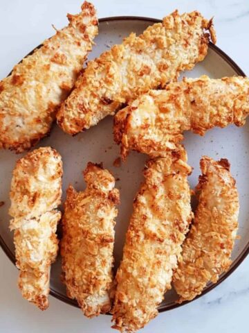 Fried chicken on a plate.