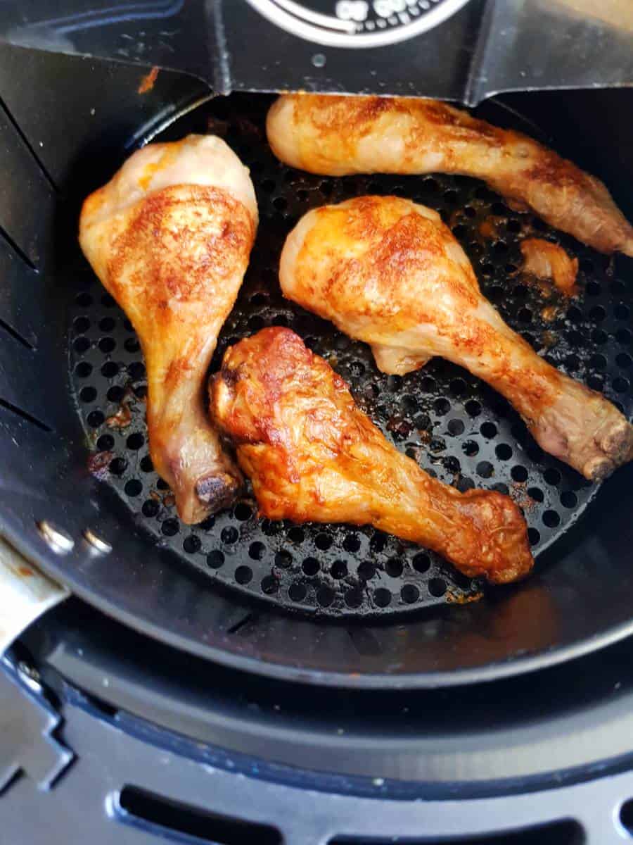 Buffalo chicken in an air fryer.