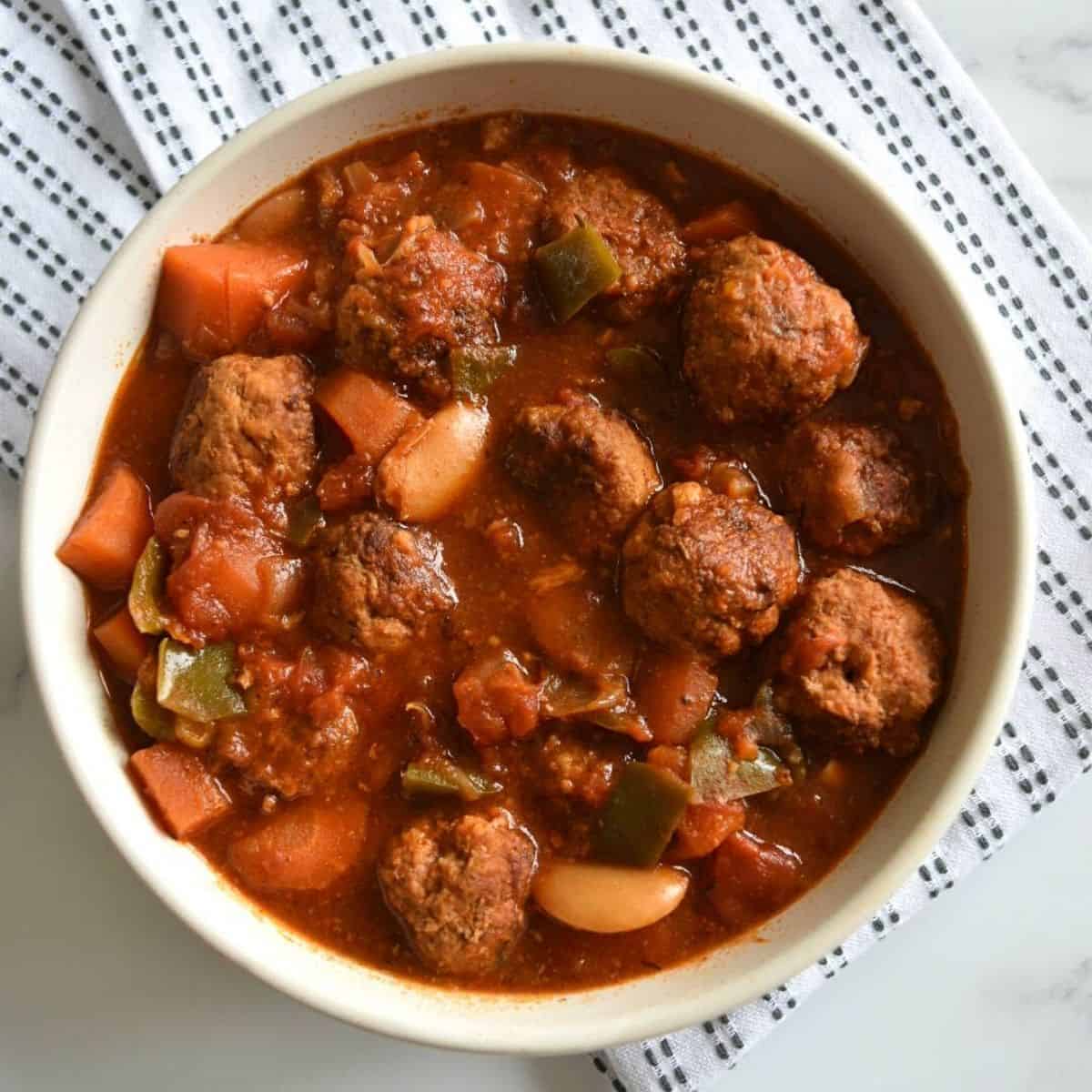 Slow Cooker Meatball Vegetable Soup