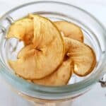 Apple chips in a jar.