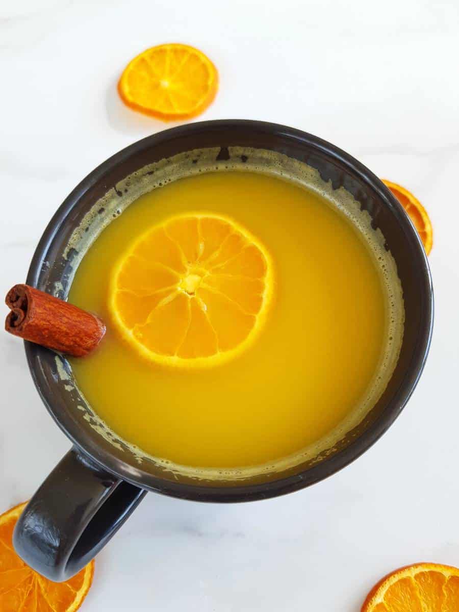 Spiced Hot Orange Juice with Cinnamon {Healthy Drink} Hint of Healthy