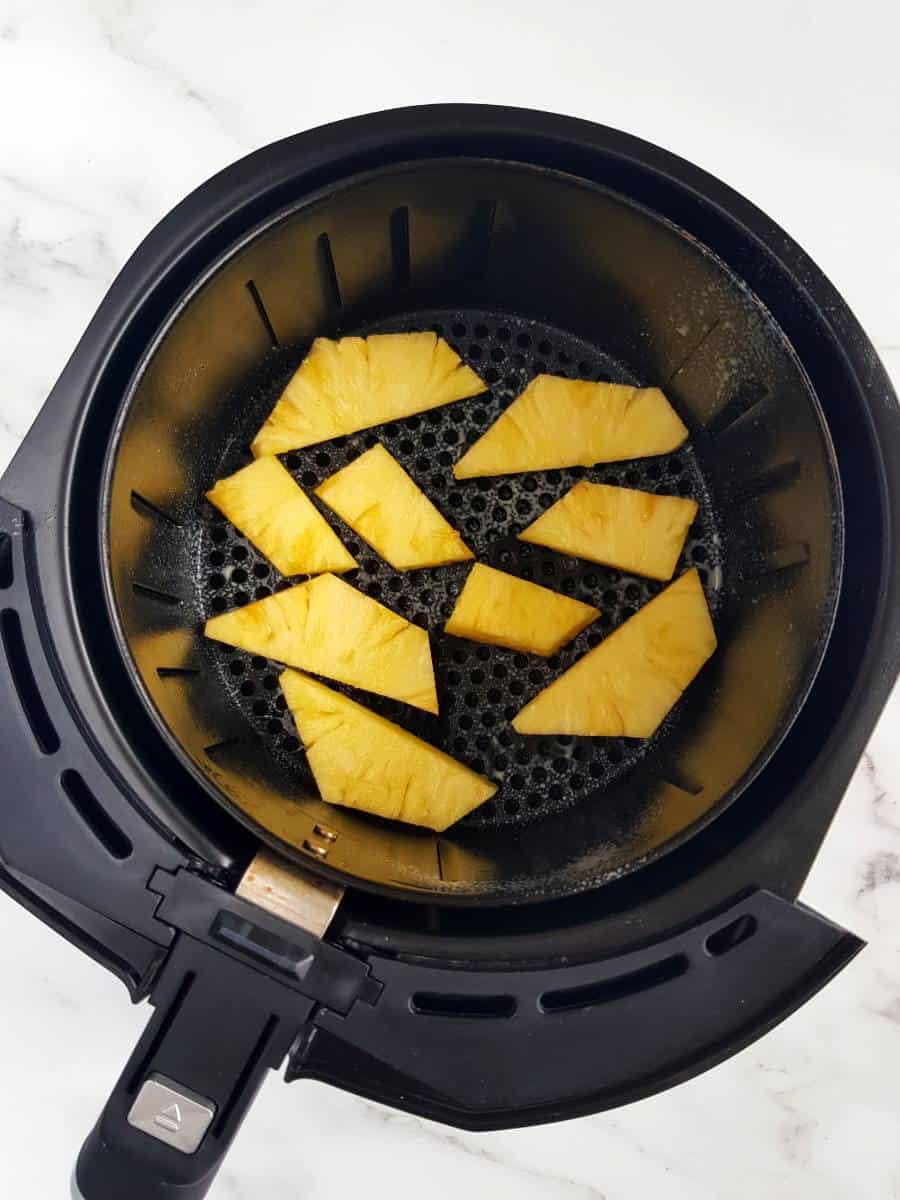 Pineapple in an air fryer.