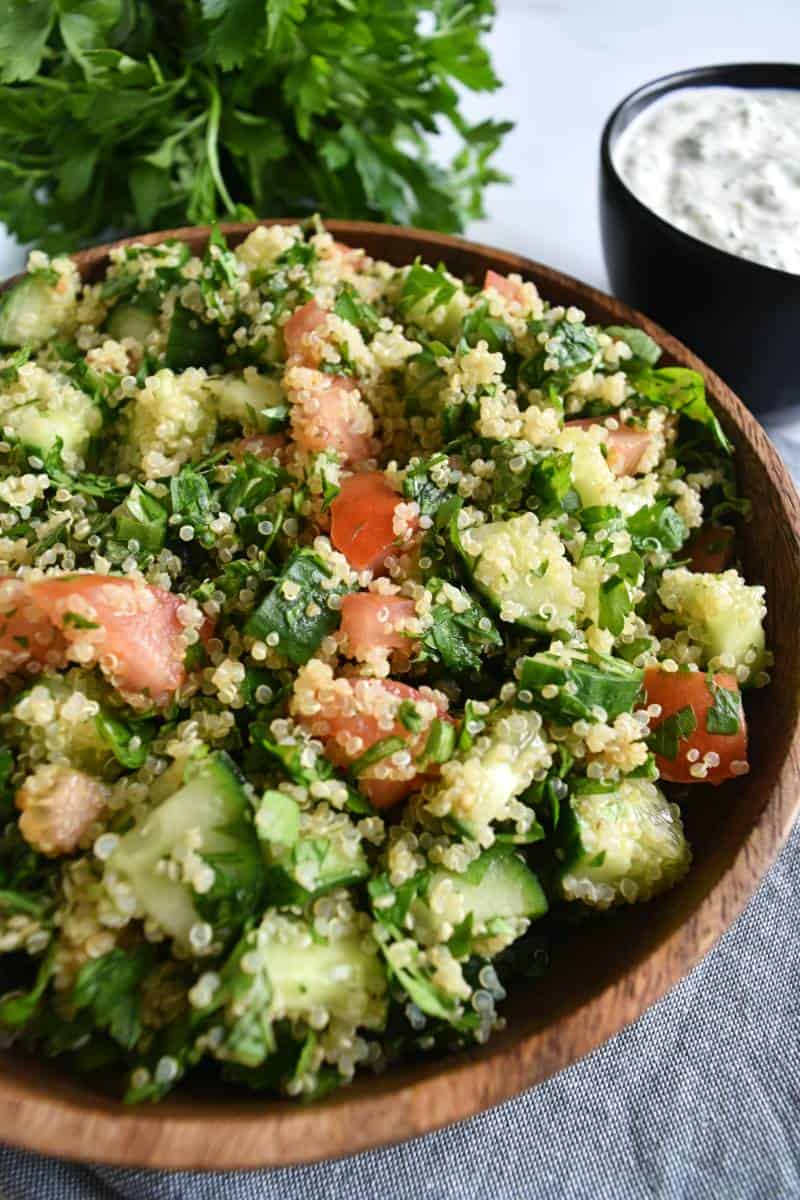 Quinoa tabouli in a bowl.