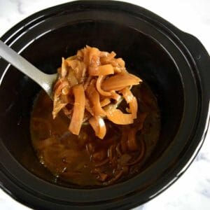 onion soup in a slow cooker.