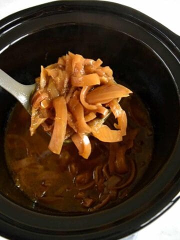 onion soup in a slow cooker.