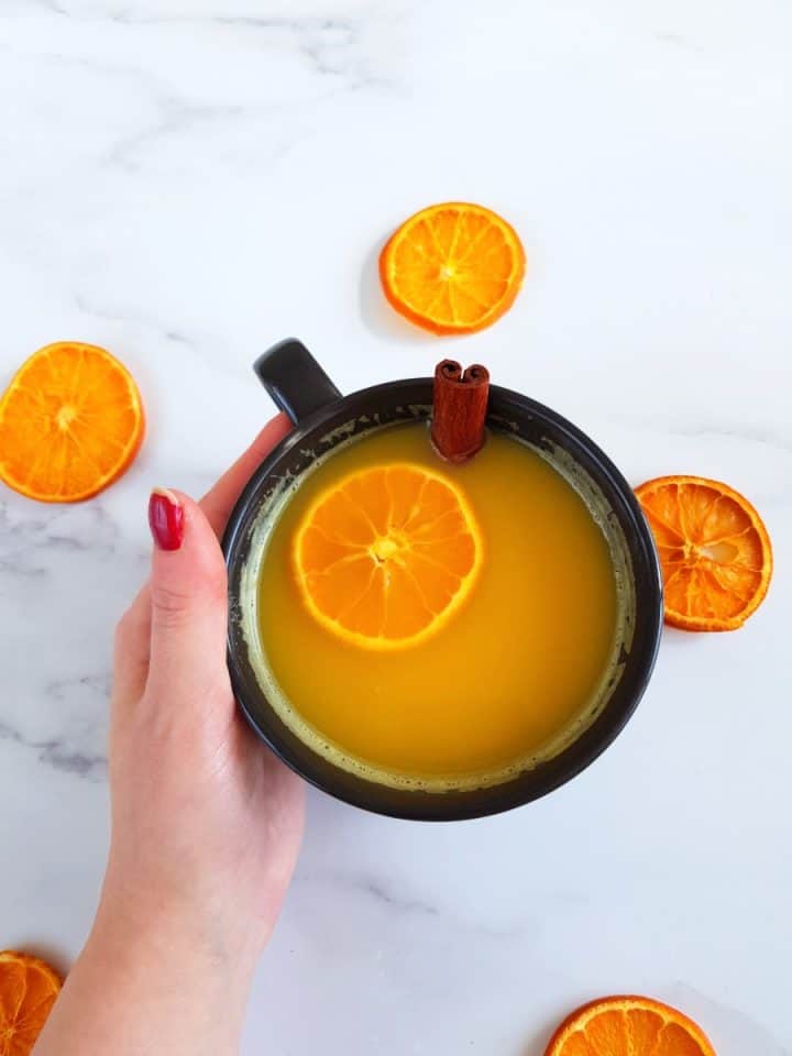 Spiced Hot Orange Juice with Cinnamon {Healthy Drink} Hint of Healthy