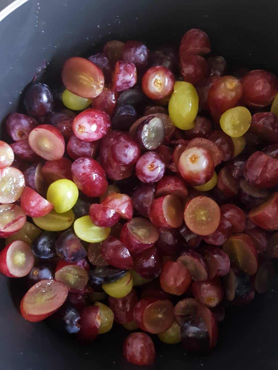 Grapes in a pot.